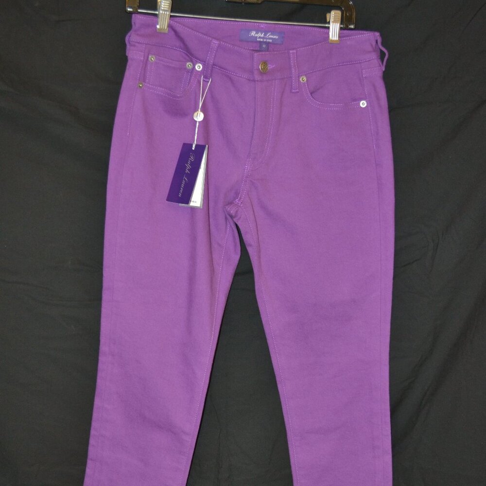 ( NWT ) RALPH  LAUREN PURPLE JEANS SLIM FIT SIZE 27 / XS